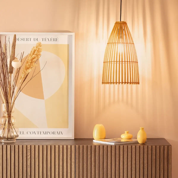 Ekologiczna lampa wisząca Boho ABR-LW7-BH-E27 Abruzzo japandi brązowa