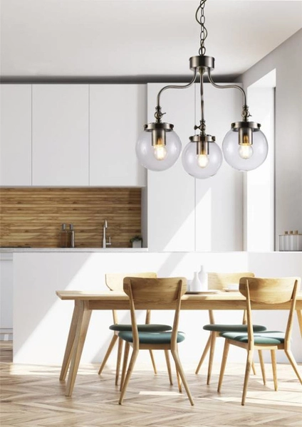 Lampa wisząca BALLET 33-70869 na łańcuchu szklane kule przezroczyste