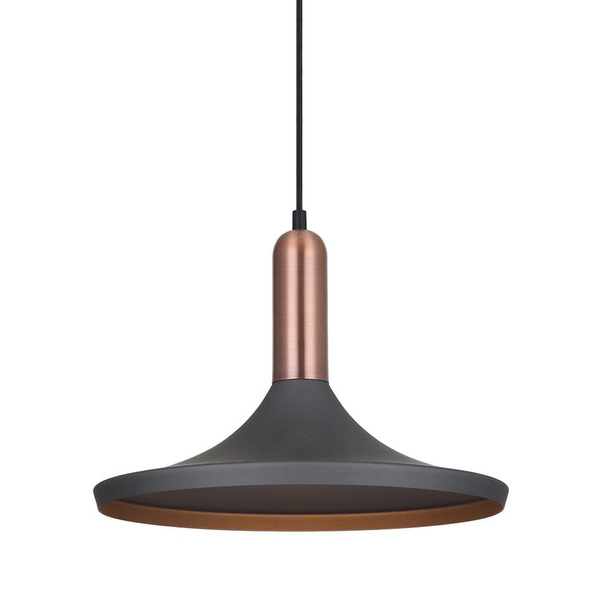 Industrialna LAMPA wisząca LUSTY MDM-3027/1 GR+RC Italux metalowa OPRAWA zwis loft miedź szary