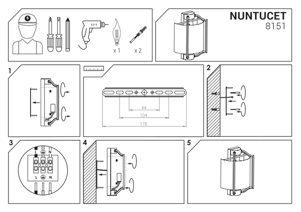 Abażurowa LAMPA ścienna NUNTUCET 8151 Nowodvorski klasyczna OPRAWA ścienna chrom biała