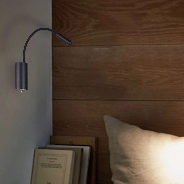 Kinkiet LAMPA ścienna NUTO NERO Orlicki Design metalowa OPRAWA na peszlu LED 3W 3000K do czytania czarna