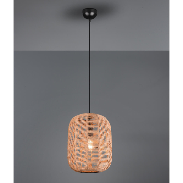 Lampa wisząca do jadalni RUNA 303090132 Trio pleciona czarny brązowy