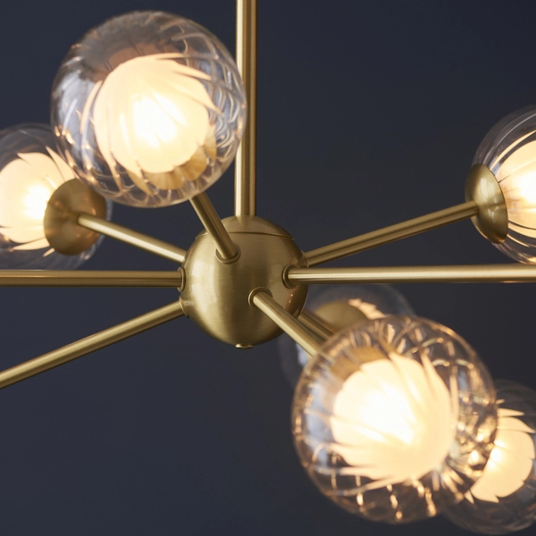 Zwisowa lampa molekuły L&-196690 Light& szklane kule sticks mosiądz OUTLET