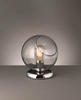 Stołowa LAMPA stojąca R50071054 nocna LAMPKA szklana kula ball chrom przydymiona