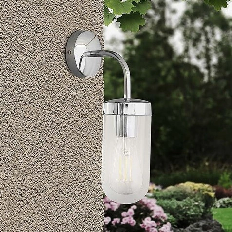 Łazienkowy kinkiet szklany Yago nowoczesny przezroczysty chrom