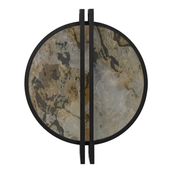 Okrągła lampa ścienna SATURN AZ6663 LED 30W 3000K czarna brązowa