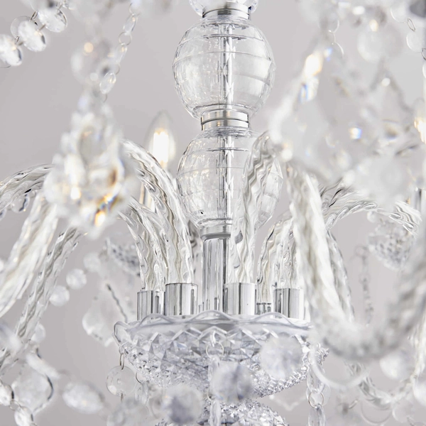 Żyrandol glamour świecznikowy Clarence 308-8CL Endon chrom przezroczysty