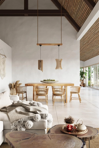 Ekologiczna lampa wisząca SL.0642 sypialniany zwis drewno