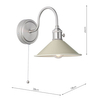 Retro lampa ścienna Hadano HAD0761-06 Dar Lighting szara chrom