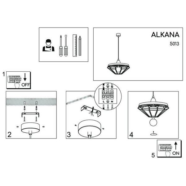 Wisząca lampa Alkaba 5013 Shilo loftowa klatka regulowana czarny