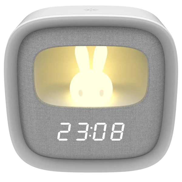 Nocna lampka z budzikiem Bunny 328144 LED 1,2W 3000K królik szary biały