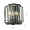 Lampa ścienna kryształowa Naeva NAE0922 Dar Lighting przezroczysta czarna