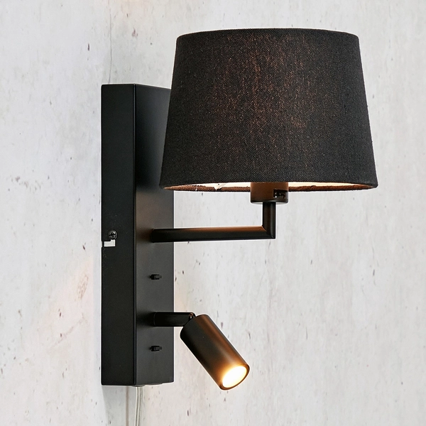 Kinkiet ścienny Como 108595 Markslojd abażur materiałowy spot czarny