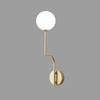 Kinkiet LAMPA ścienna CGBRANCHKIN COPEL metalowa OPRAWA modernistyczna kula na wysięgniku ball biała mosiężna