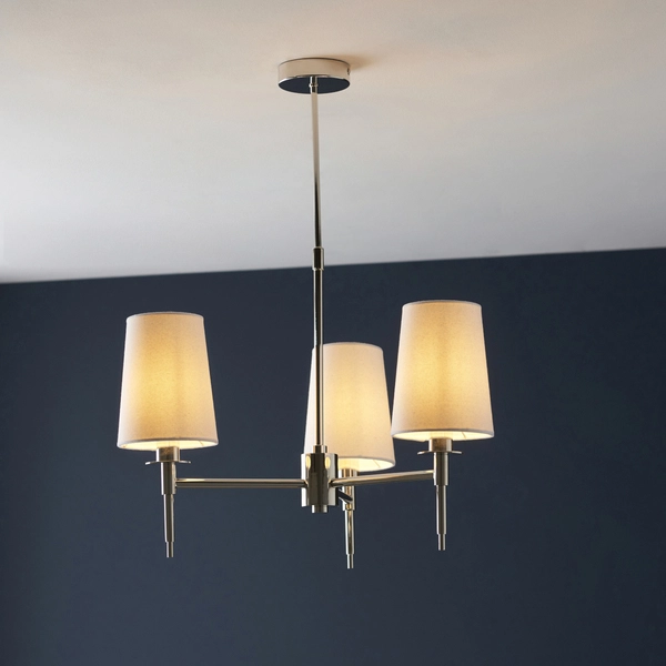 Wisząca lampa abażurowa L&-199455 Light& hampton biała nikiel