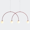 Podwójna wisząca lampa Una 1116L15_L szklane kule czerwone białe