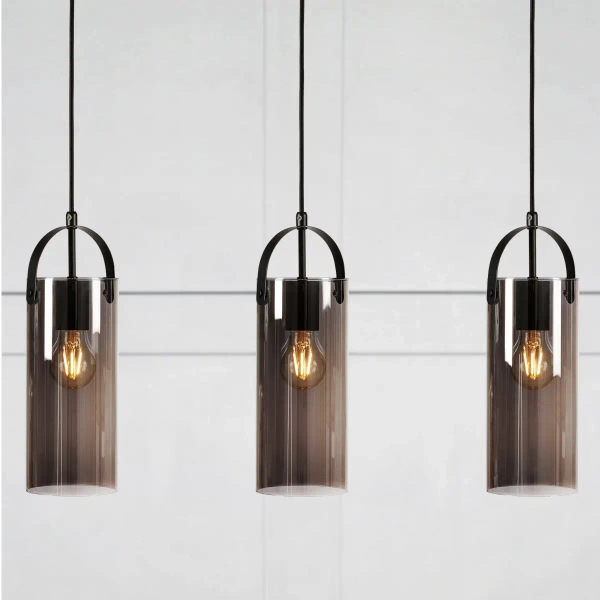 Potrójna lampa wisząca Glory 108219 Markslojd loftowa szklana czarna