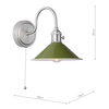 Lampa ścienna do pokoju Hadano HAD0761-07 Dar Lighting antyczny chrom zielony