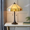Lampa stolikowa z włącznikiem Nevada 64286 do salonu brązowa beżowa
