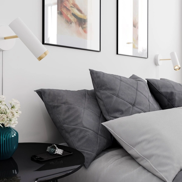 Ruchoma lampa ścienna Plus 4300450-5002 metalowa tuba do czytania biały