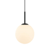 Wisząca lampa kula Deore PND-5578-1S-BK Italux metal szkło czarny biały