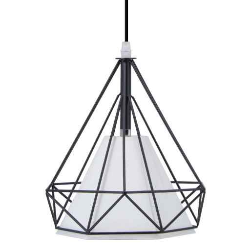 Druciana LAMPA wisząca 8803/3 ZWIS - 01 Elem loftowa OPRAWA metalowy ZWIS piramidy czarne białe