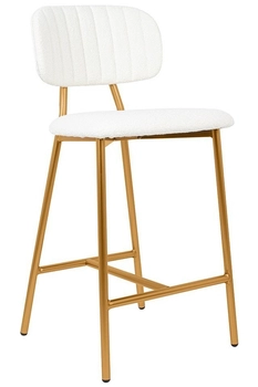 Komfortowe krzesło FABIOLA BOUCLEK H1201100125 białe złote