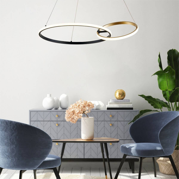 Wisząca lampa ring Rando 20002P-GD LED 36W 3000-6000K czarny złoty