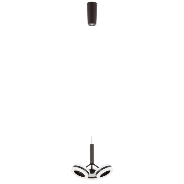 LAMPA wisząca METIS AD16002-3A COFFEE Italux modernistyczna OPRAWA zwis LED 14,4W 3000K pierścienie ring brązowe białe
