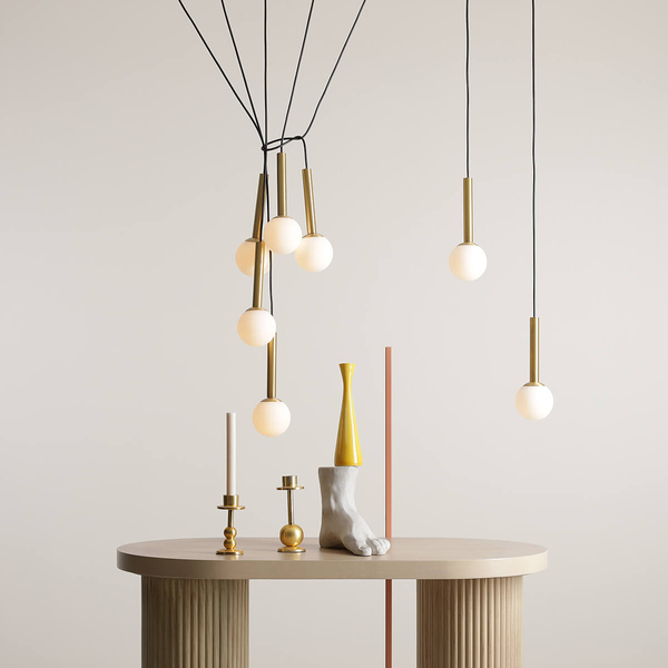 Wisząca lampa kaskada Riu 1121T40 Aldex do salonu molekuły czarna