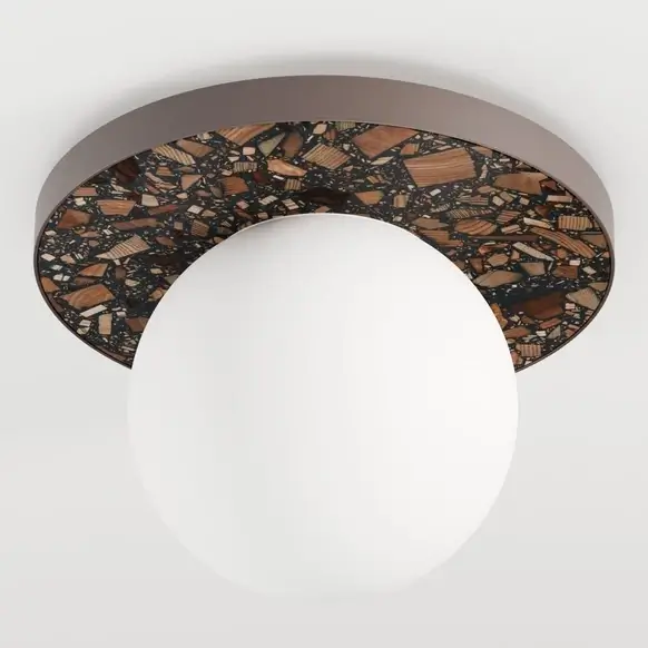 Sufitowa lampa lastrykowa LEGRA 31402106 kula IP44 biała brązowa