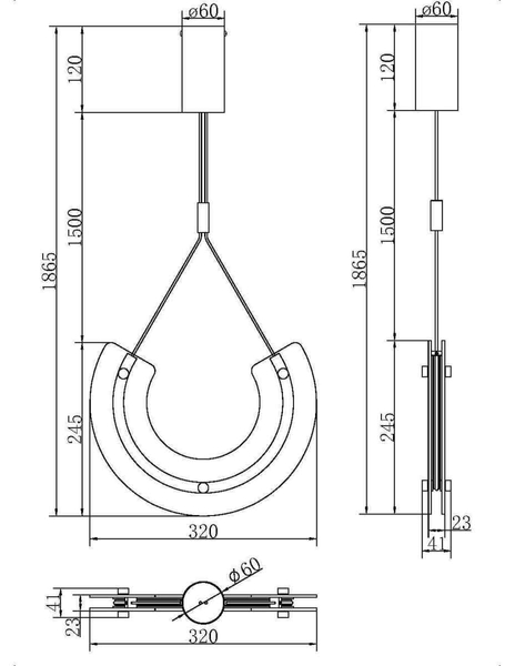 Wisząca lampa Maya P091PL-L18G3K Maytoni LED 10W 3000K łuk złoty