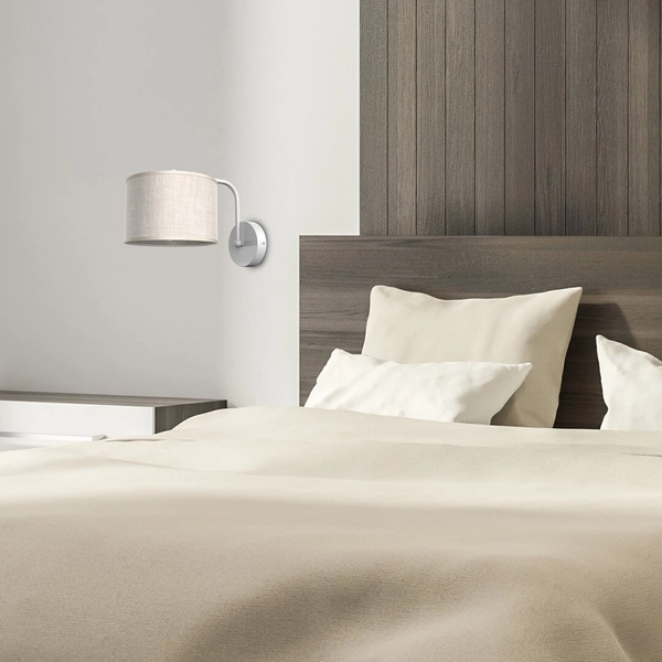 Abażurowy kinkiet pokojowy Lino MLP7493 okrągła lampa biała