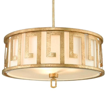 LAMPA wisząca GN-LEMURIA-P-L Elstead GILDED NOLA okrągła OPRAWA metalowa złota biała