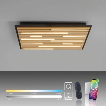 Sufitowa lampa sterowana pilotem Q-AKUSTIK brązowa 6423-79 1xLED 35W 2700-5000K kwadratowa
