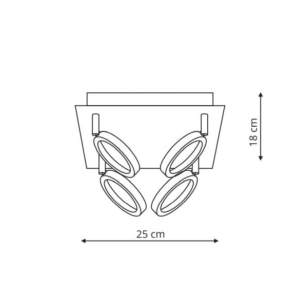 Regulowana LAMPA sufitowa CARRARA LP-1864/4C Light Prestige metalowa OPRAWA glamour LED 20W 3000K kryształki chrom