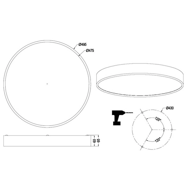 Sufitowa lampa okrągła WACO 627415032 LED 52W 2300-4000K do jadalni czarna
