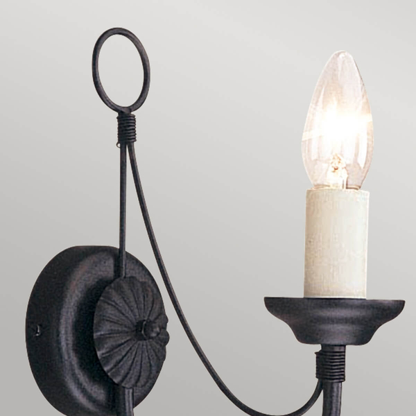 Kinkiet ścienny świecznikowy Carisbrooke CB1-BLACK Elstead metalowy czarny