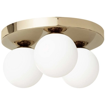Modernistyczna LAMPA sufitowa MIJA 30668305 Kaspa okrągła OPRAWA szklane kule PLAFON balls łazienkowy IP44 złoty biały