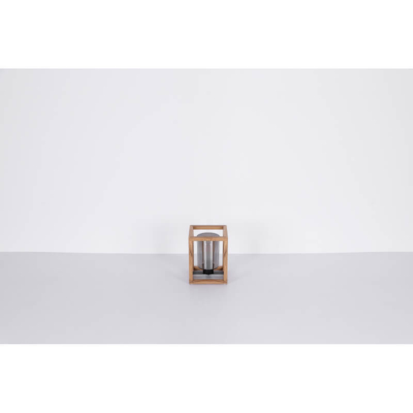 Lampa stołowa Pettey 15497T do salonu loft tubka drewniana przydymiona