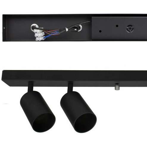 Regulowana LAMPA sufitowa SLP8122 MDECO metalowa OPRAWA listwa reflektorki czarne