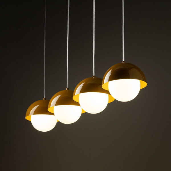 Lampa wisząca na belce Bono 10267 kuchenna bubbles biała żółta