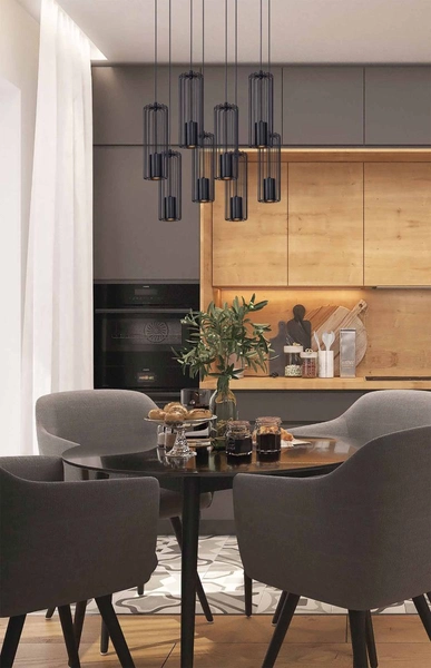 Wisząca lampa Falcon K-4933 kaskada nad łóżko czarna