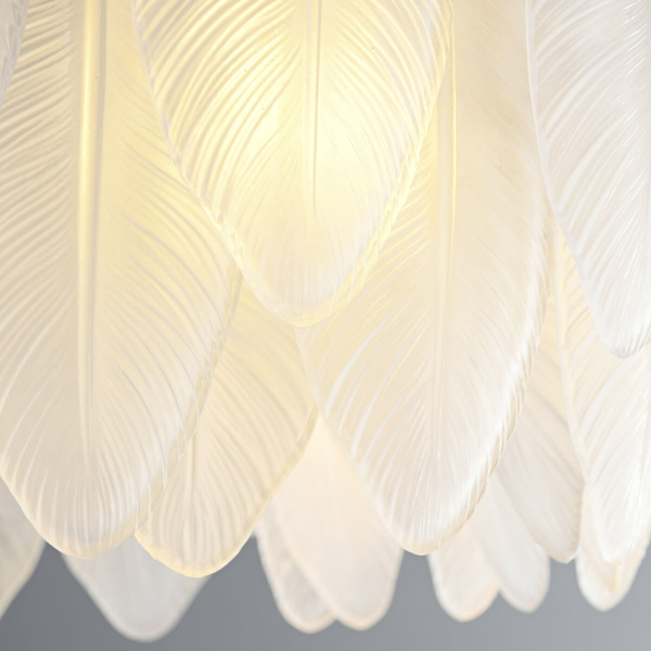 Wisząca lampa do salonu PIUMA ST-6289-8 Step listki mosiądz biały