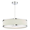 Wisząca lampa materiałowa Alvaro ALV1033 okragła chrom kość słoniowa