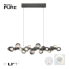 Wisząca lampa E-POPUP czarna przydymiona 2557-15 18xLED 1.8W zmienna barwa