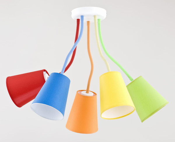 Lampa sufitowa do pokoju dziecięcego Wire 2107 TK Lighting tkaninowa kolorowa