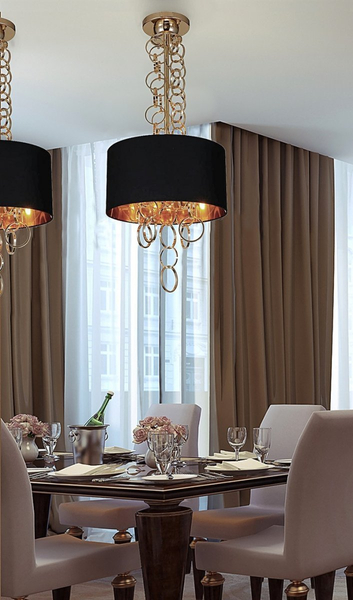 Lampa wisząca Kate AZ2678 Azzardo pierścienie czarna złota