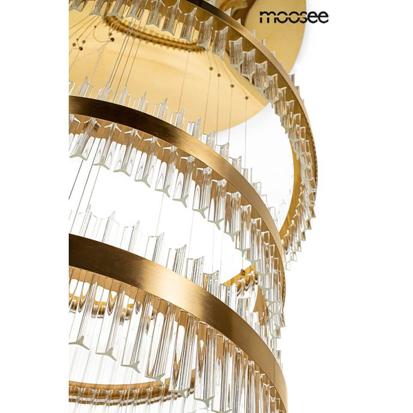 Kryształowy żyrandol Ghia MSE1501100396 Moosee LED 233W 3000K szkło złoty