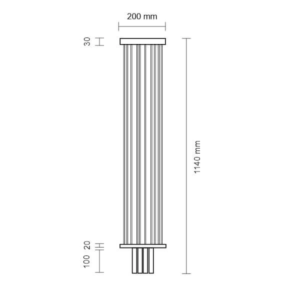 Sufitowa lampa loftowa IHI 9006 Dohar metalowa tuba czarna